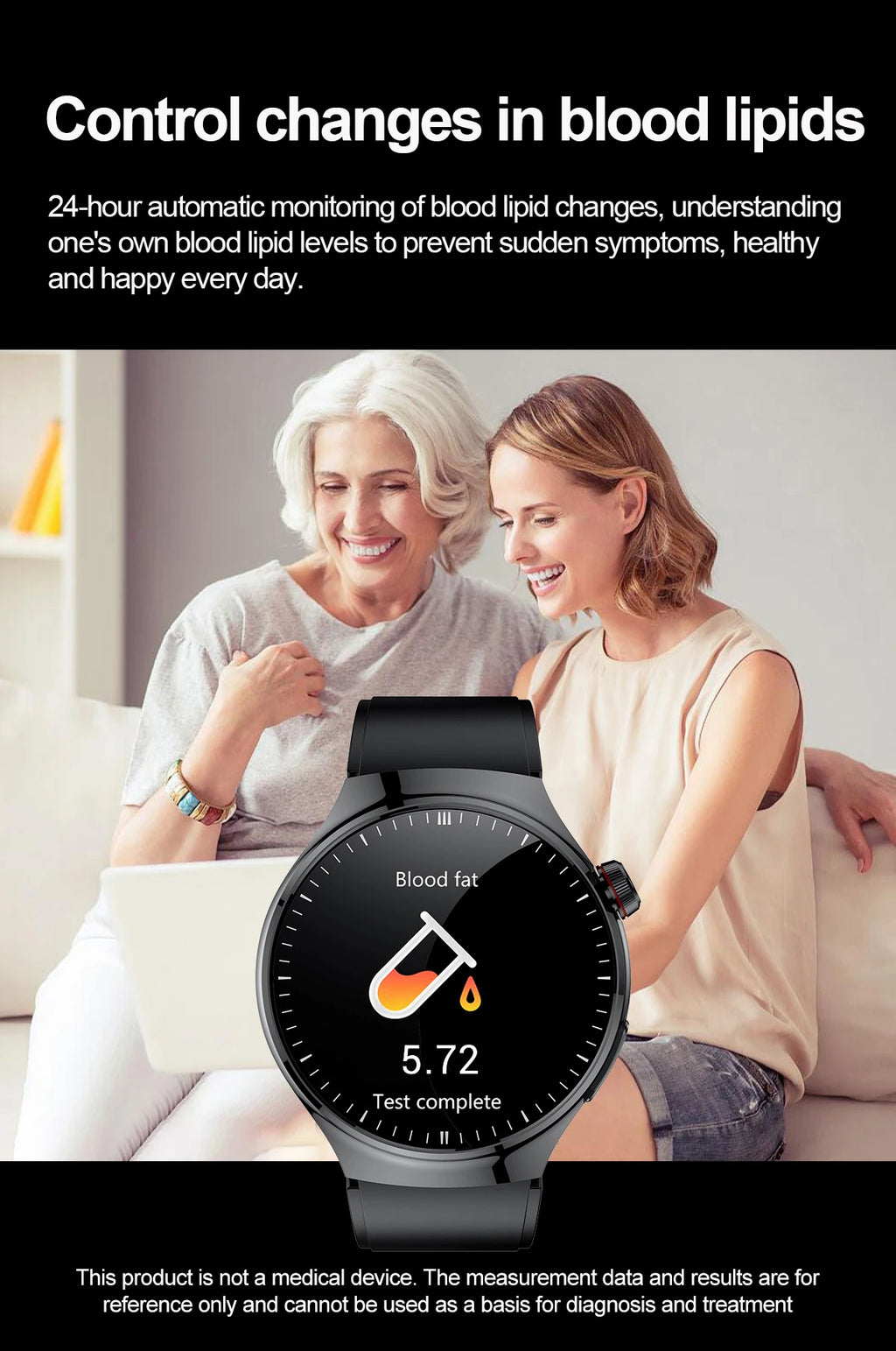 2025 High precision ECG Uric Acid Blood Fat Smart Watch Men Body Fat Blood pressure Heart rate Pulse Health  Watches