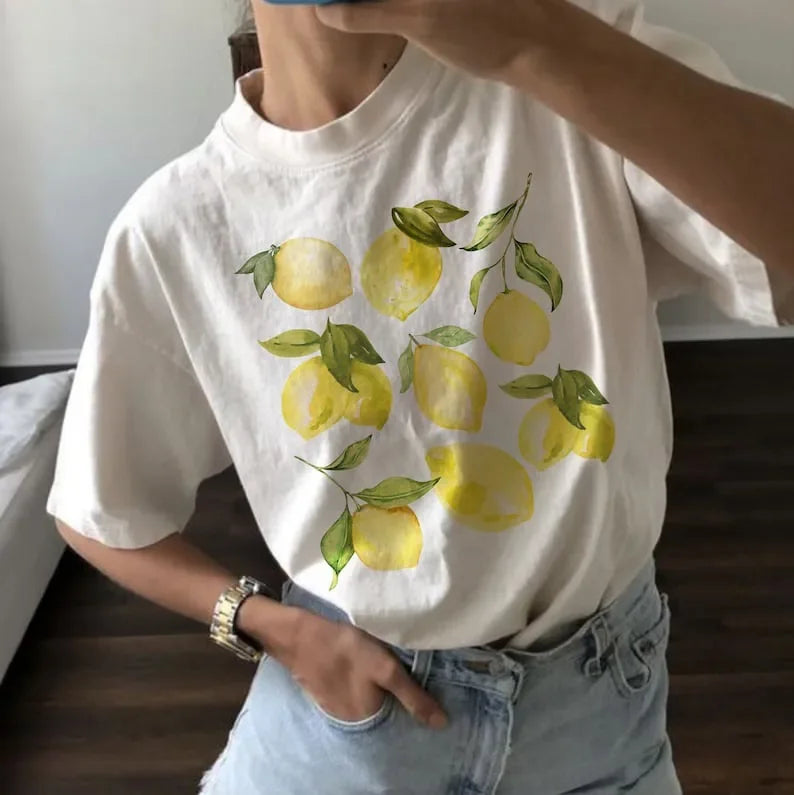Graphic T-Shirt Vintage Sexy Top Tee Round Neck Short Sleeve Dark Gothic Print Streetwear Trendy Summer Women's Clothing Y2K