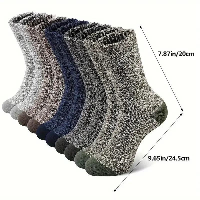 5 Pairs Merino Wool Socks for Man Women , Super Thick Hiking Sock Men's Thermal Socks for Cold Weather Men Woman Snow Socks