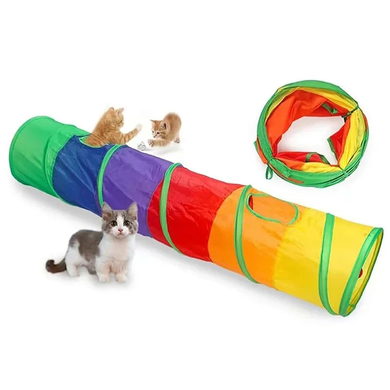 Hot Foldable Cat Tunnel Tube Interactive Fun Kitty Training Toy Boredom Buster for Puppy Kitten Pet Supplies Cat Accessory