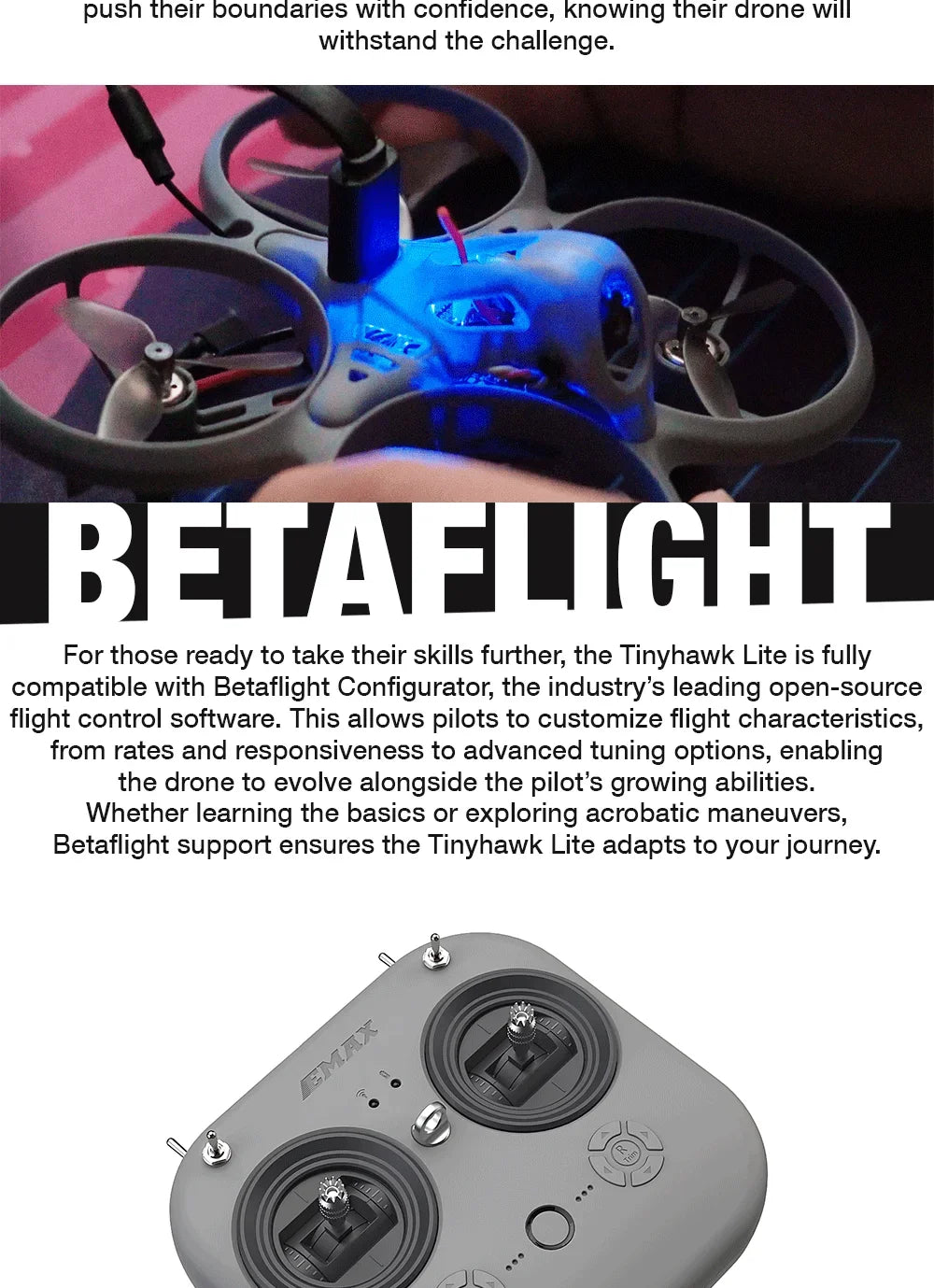 Emax USA Official Tinyhawk Lite BNF RTF FPV Racing Drone 75mm 0806 Motor Nano 3 Camera 25mW/100mW/400mW RC Quadcopter 2.4G ELRS