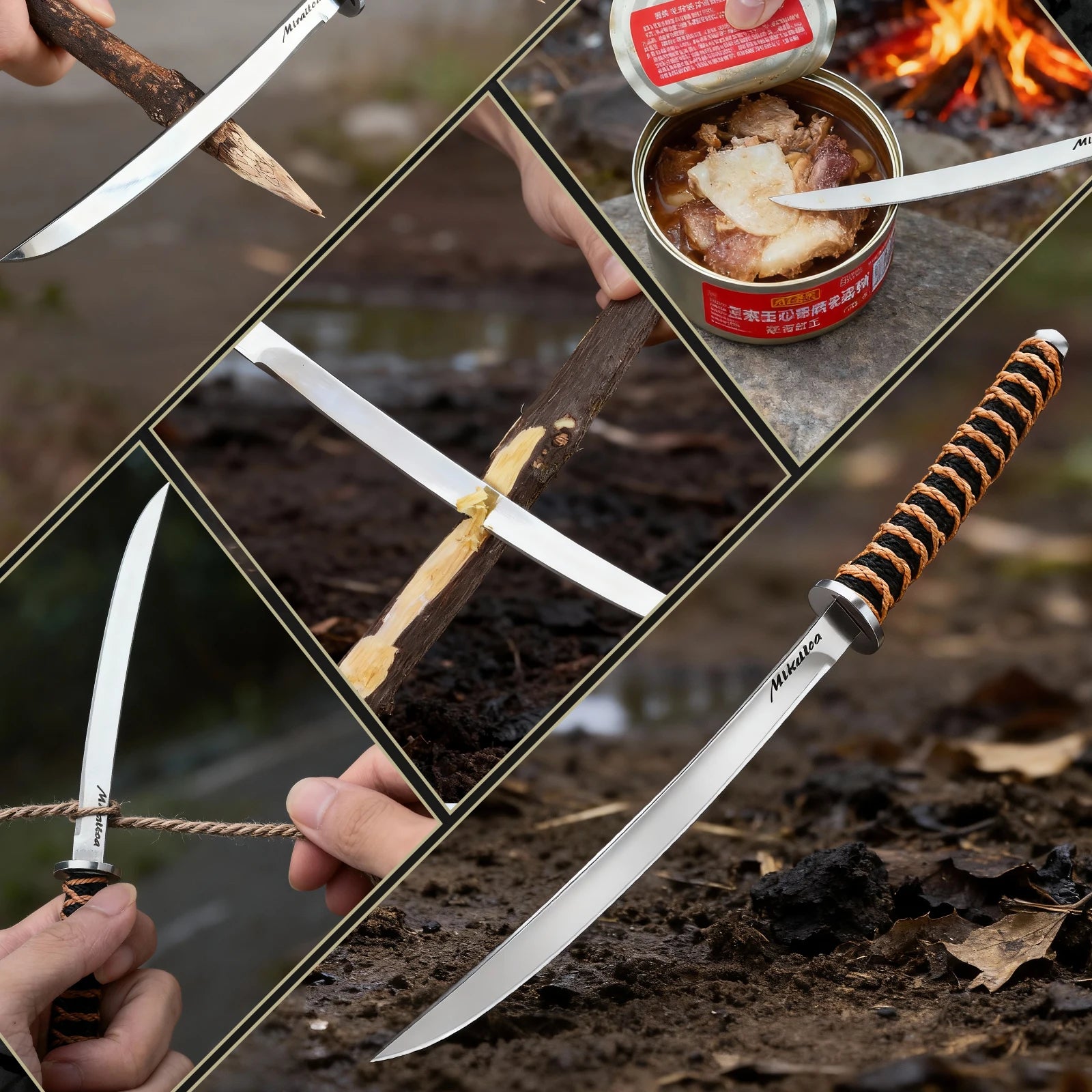 Professional Japanese Katanee Outdoor Tactical Knife with High-quality Stainless steel blade Multi-purpose Pocket Knifes