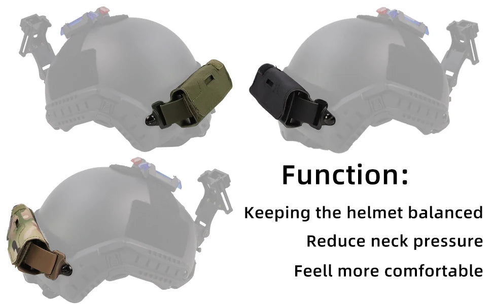 BOOIU Airsoft Tactical Helmet NVG Counterweight Pouch with 5 Counter Blocks for OPS Core Fast BJ PJ MH Helmet Accessory