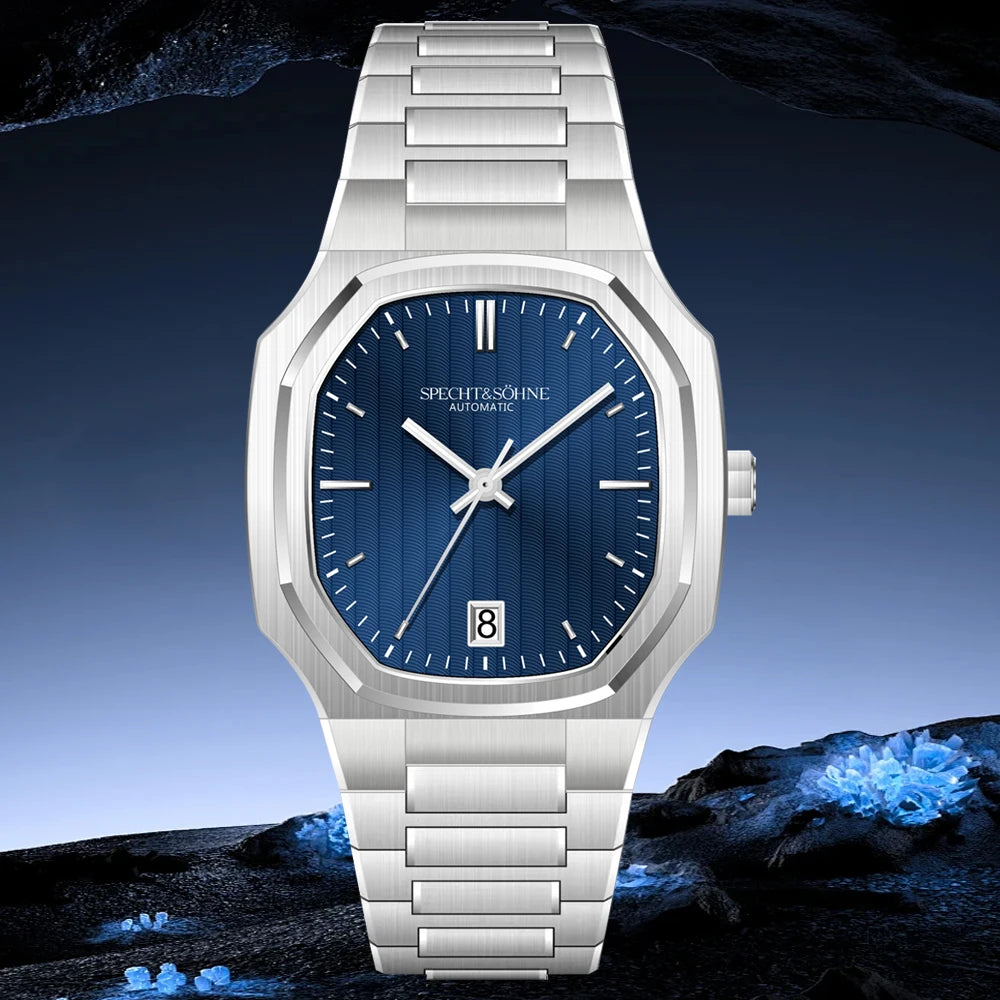 2026 New High Quality Specht&Sohne Watch 37MM Automatic Mechanical Watches Dark Blue Color Sapphire Stainless Steel Reloj Hombre