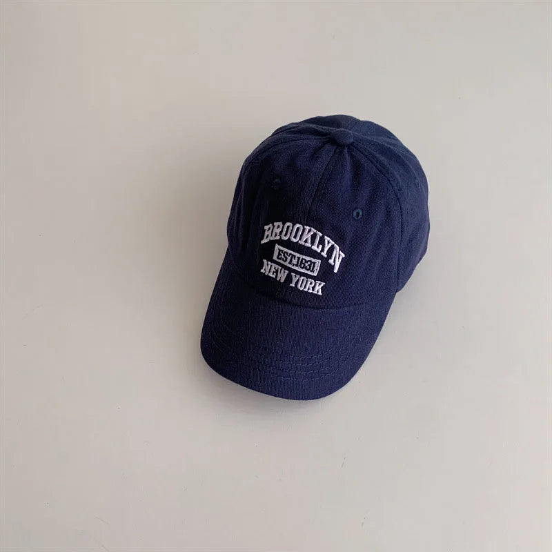 Summer Baby Baseball Hat Letter Embroidery Kids Peaked Cap for Boy Girl Solid Color Children Adjustable Sun Hats Gorras 아기모자
