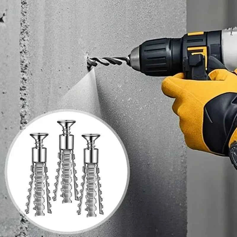 6/8mm Expansion Pipe for Hollow Walls Metal Expansion Screws Kit Self Tapping Screws Pipe Drilling Plug Fastener Bolt Anchors