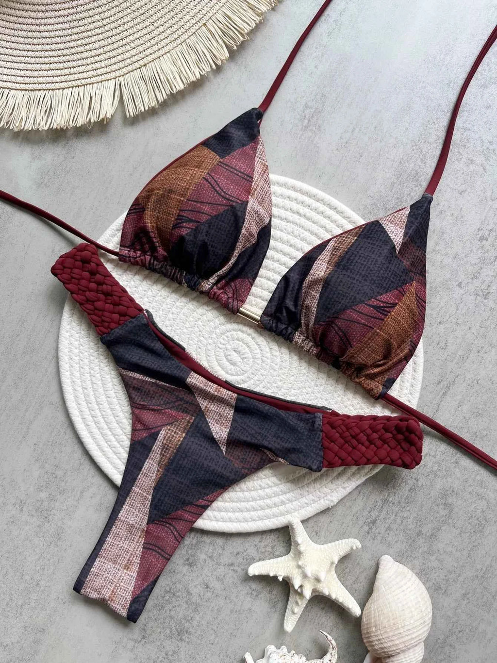 RUOTONSEPT Print Halter Mini Thong High Cut Bikini Female Swimsuit Women Swimwear Two-pieces Bikini set Bather Bathing Suit Swim