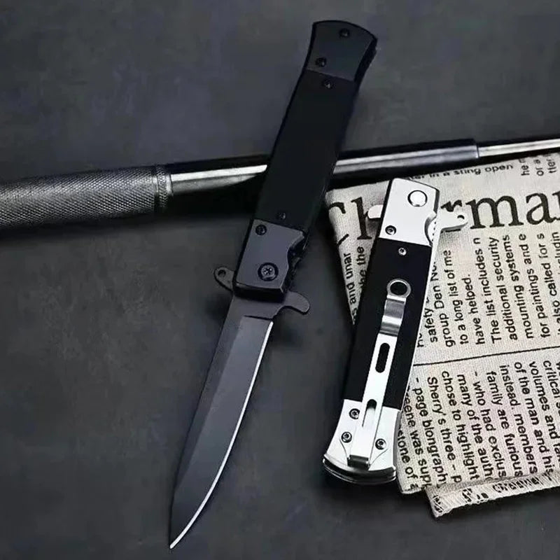 Portable sharp folding knife for outdoor use, stainless steel high-hardness tactical knife for the wild, self-defense knife