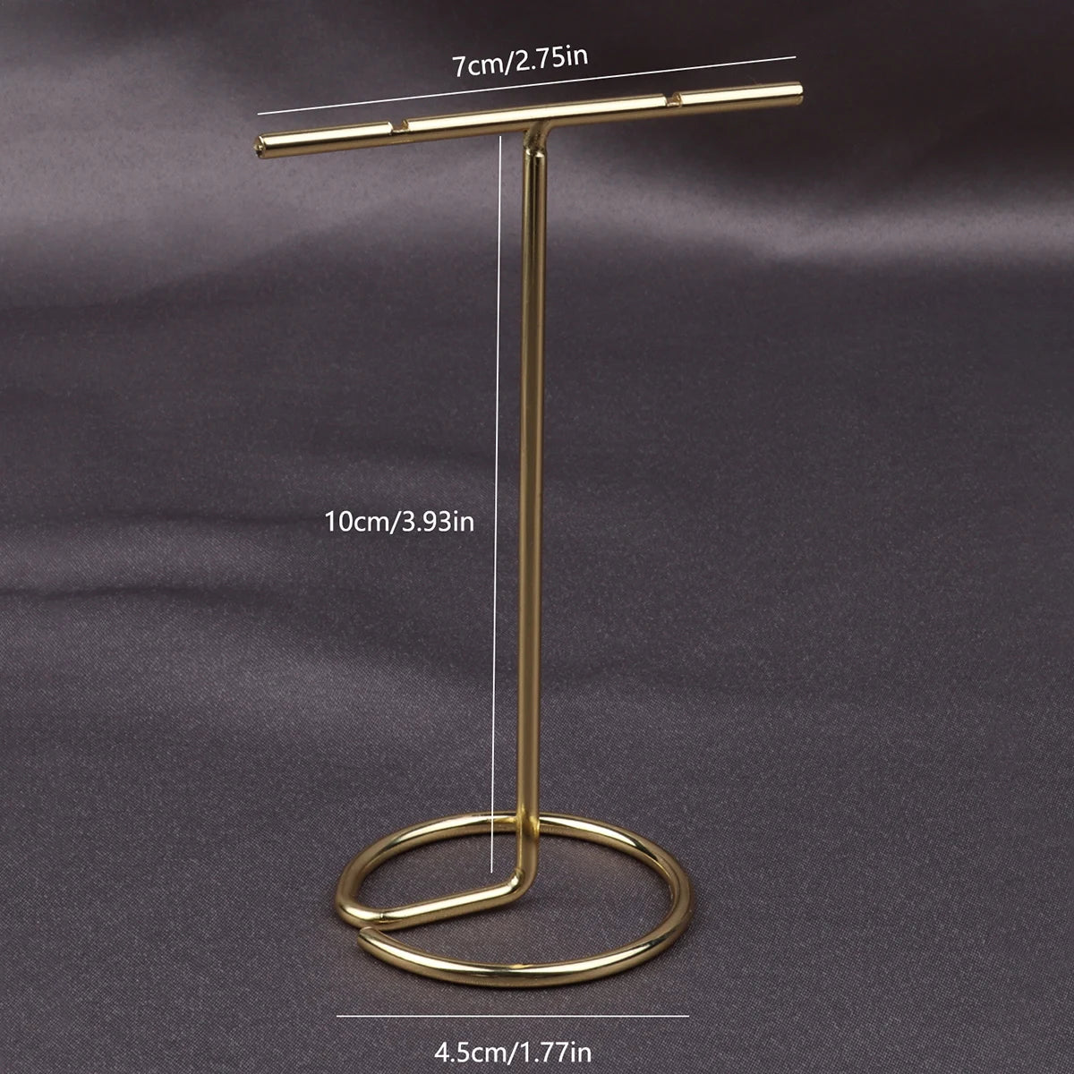 Gold Color Wood & Metal Jewelry Display Stand Bracelet Earring Rack