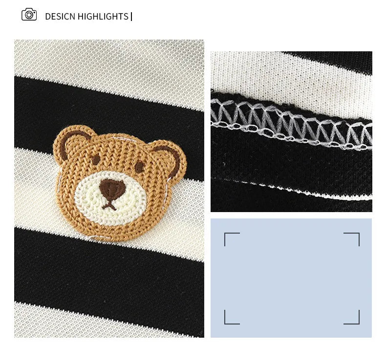 Children's Suit 2PCS Set New Summer Short Sleeve +Shorts Striped Boy Girl Child T-shirt Baby Clothes Children's Clothing