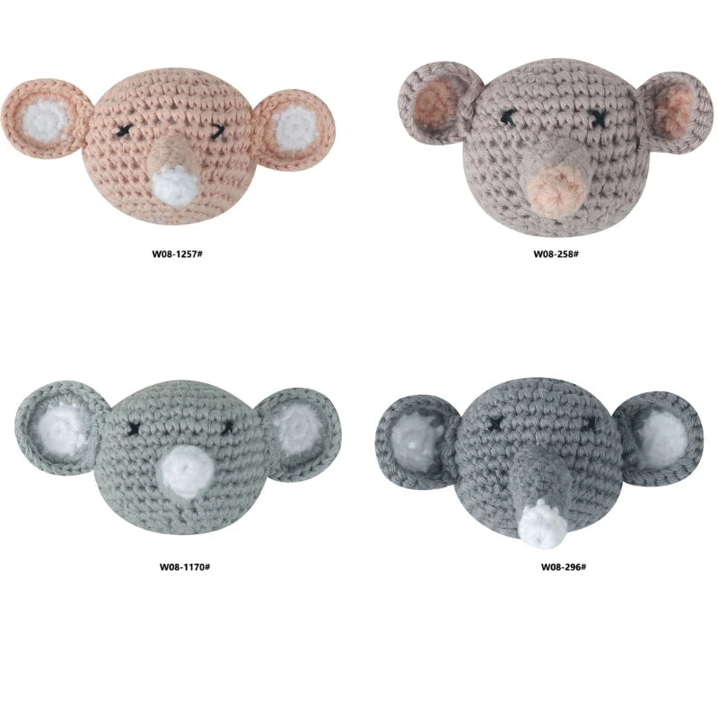 Crochet Animal Baby Pacifier Clip Accessories Handmade Knitted Bunny Teether Beads Newborn Nipple Clip Dummy Soother Holder Toy