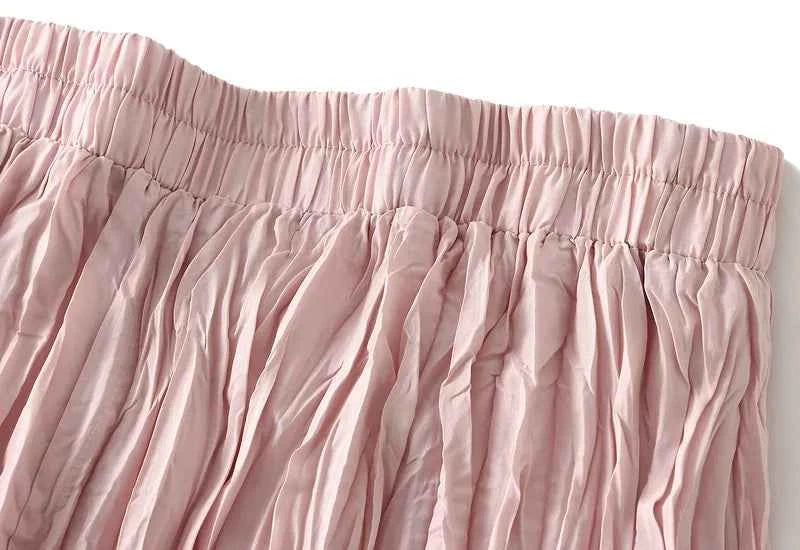 KarSaNy Long Pleated Skirts For Woman High Waist Large Hem White Skirt Summer Women's A Line Maxi Skirts For Women 2026 Long