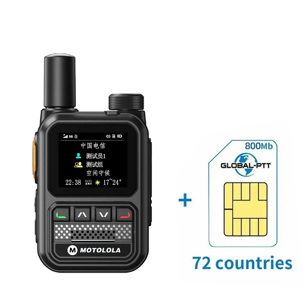 MOTOLOLA POC Radio Nationwide Intercom 5G GPS Dual SIM 5000KM Network Walkie Talkie Handheld Long Range Two Way Ham Radio