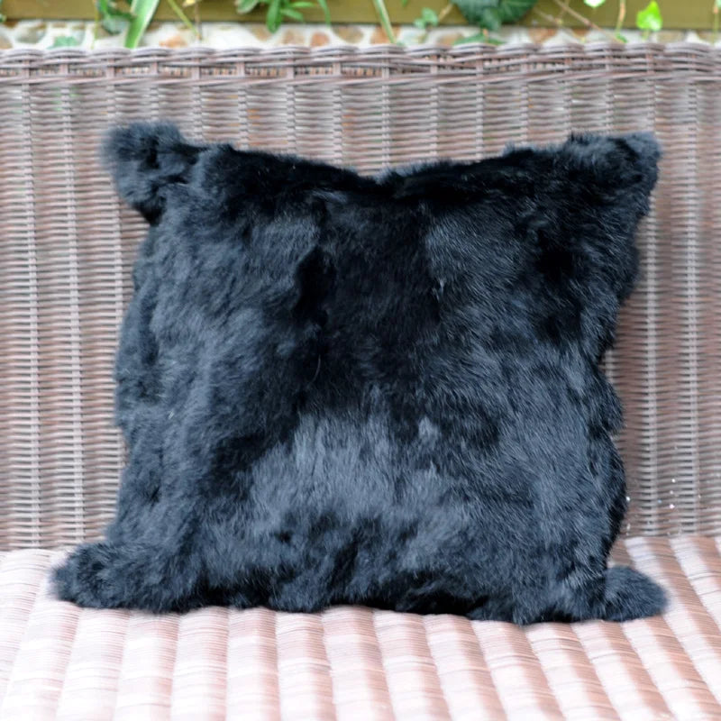 Soft and Warm Real Rabbit Fur Patchwork Pillow Case, Free Shipping, CX-D-17, Free Shipping