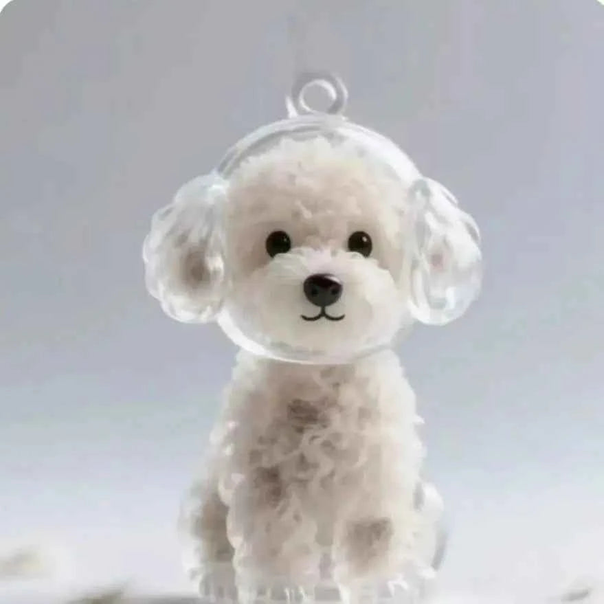 Transparent Dog Hair Storage Pendant Dog Hair Collector Keychain Pet Hair Memorial Bottle for Pet Lovers DIY Memorial Keychain