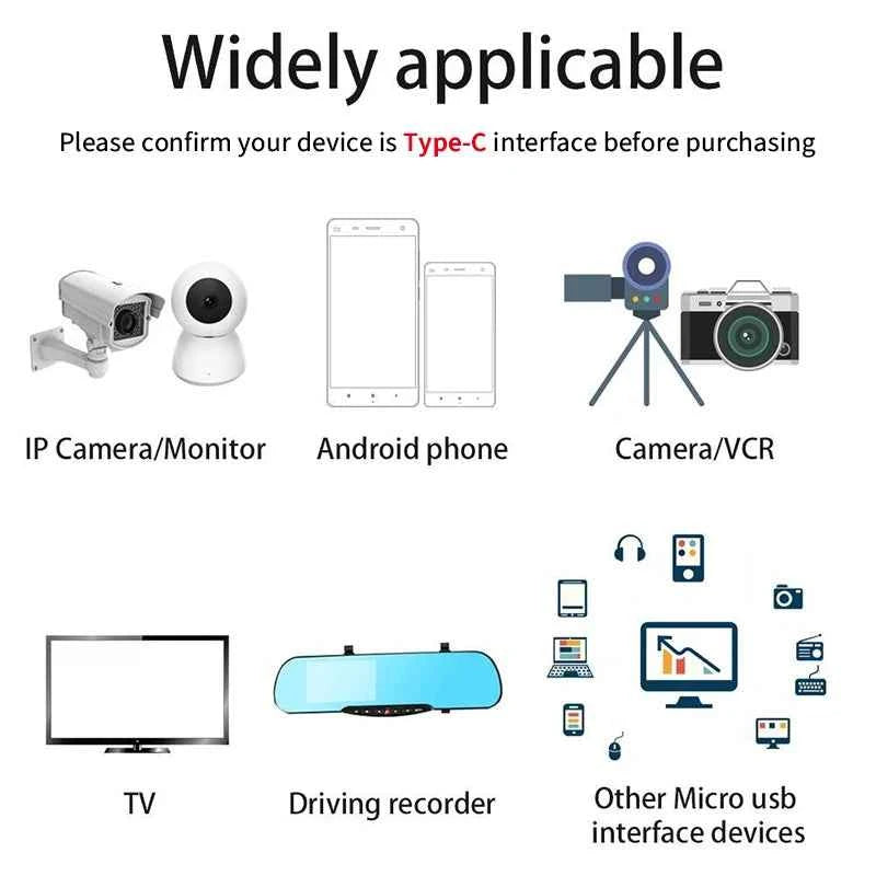 Ultra-long Type-C charging cable is suitable for monitoring the driving recorder printer USB extended power cord 3M 5M 10M