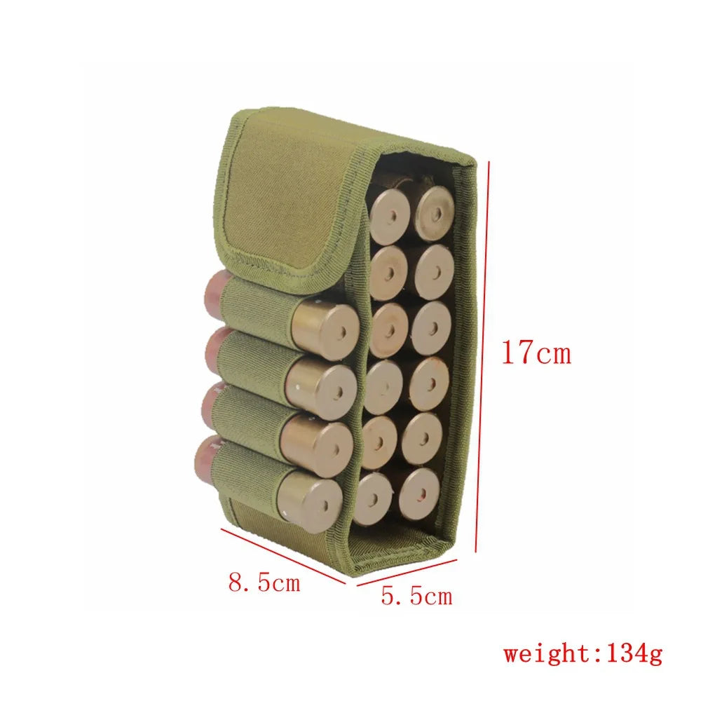 Hunting 16 Rounds Shotgun Storage Bag Molle Magazine Pouch Outdoor Shotgun Cartridges Bullet Mag Holder Accessory Bag