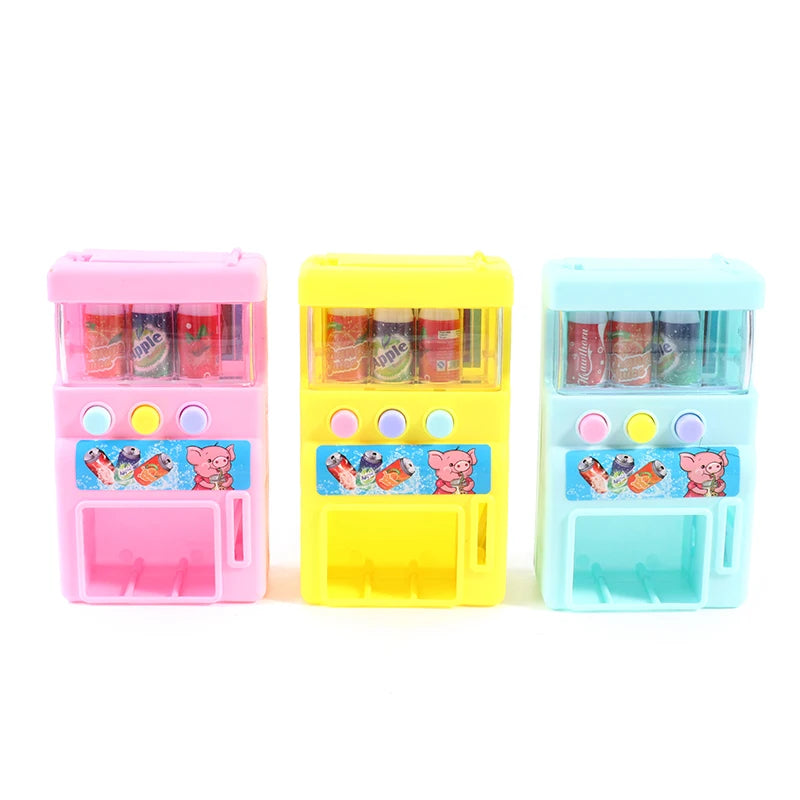 Kids Simulation Self-service Vending Machine with Mini Coins Drinks Play Toys