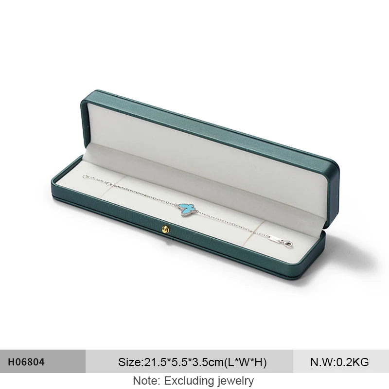 Oirlv Leather Jewelry Ring Box Jewelry Organizer Necklace Pendant Bracelet Long Chain Storage Box Packaging Gift Box for Wedding