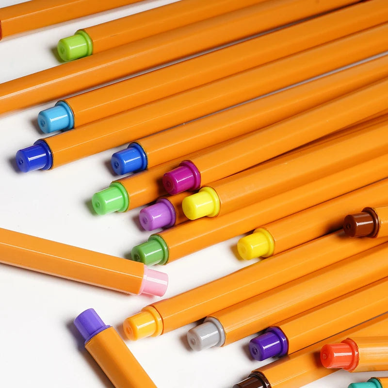 6-24Pcs Colorful Fine Liner Marker Drawing Painting Sketch Manga Micron Fineliner Pen School Office Stationery Art Supplies