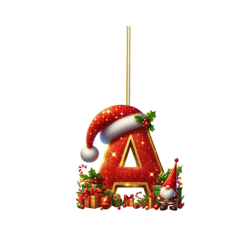 2D Home Decorations Ornaments 26 Letter Pendant For Christmas Tree Decor Christmas Ornaments Acrylic Flat Christmas Tree