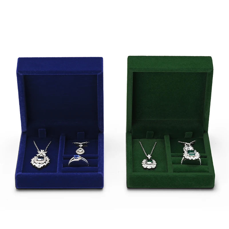 Oirlv Portable Velvet Jewelry Box Ring Box Necklace Pendant Storage Box Jewelry Accessories Wedding Gift Box Jewelry Organizer