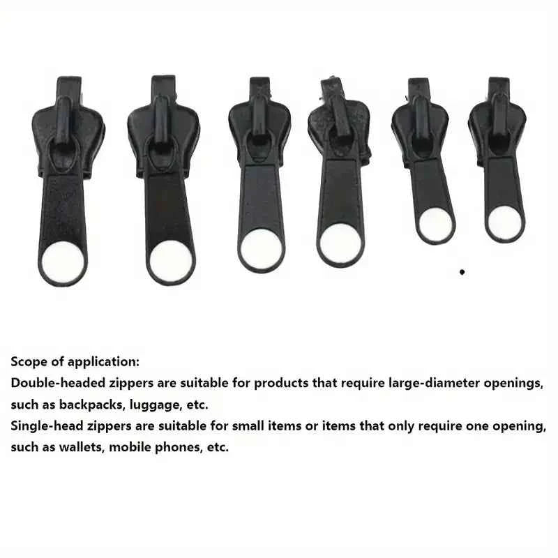 3 Sizes Universal Instant Fix Zipper Repair Kit Replacement Zip Slider Teeth Rescue Sewing Clothes Bag Zippers Tool Accessories