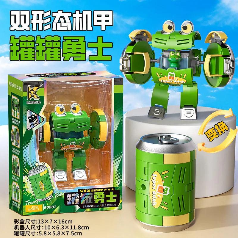 Kids Transformation Robot Toy Fun Simulation Food, Sandwich-making Mecha Robot Models Drink-shaped Free Transformation Robot Toy