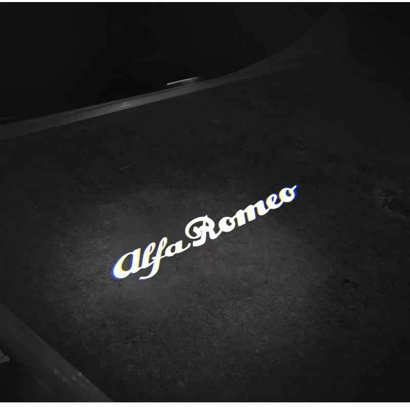 2Pcs Fashion LED Car Door Welcome Light Logo Projector for Alfa Romeo Spider Giulia Giulietta 147 156 159 Mito Stelvio GT Spider