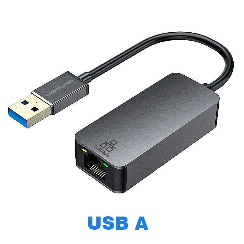 UGOURD 100Mbps 1000Mbps USB C Ethernet Adapter with Charge 100W USB3.0 2.5 Gigabit Network Card USB to RJ45 Lan Cable Converter