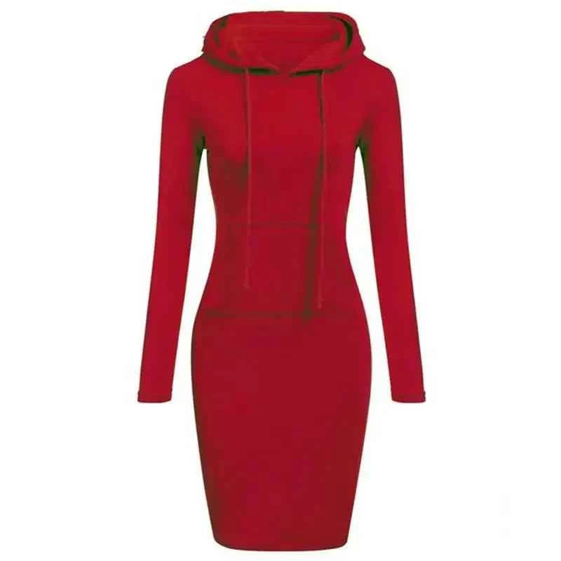 Ladies Autumn Attire Women's Hooded Dresses Hoodie - Style Sweatshirt Dresses for Women Tops in Ladies Clothing