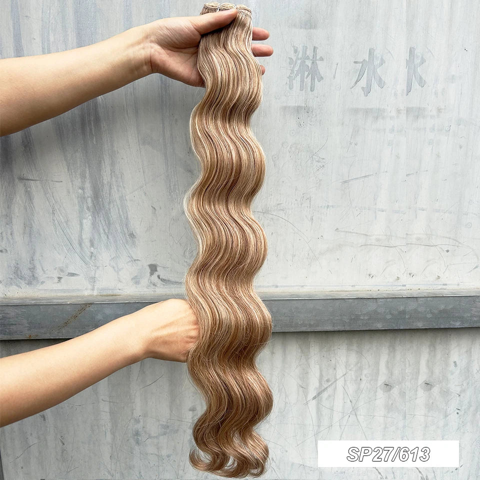 Magicae 30Inches 200G Piano Blonde SP12/16/613 Ombre Brown 6# Body Wave Bundles High Temperature Synthetic Hair Extensions
