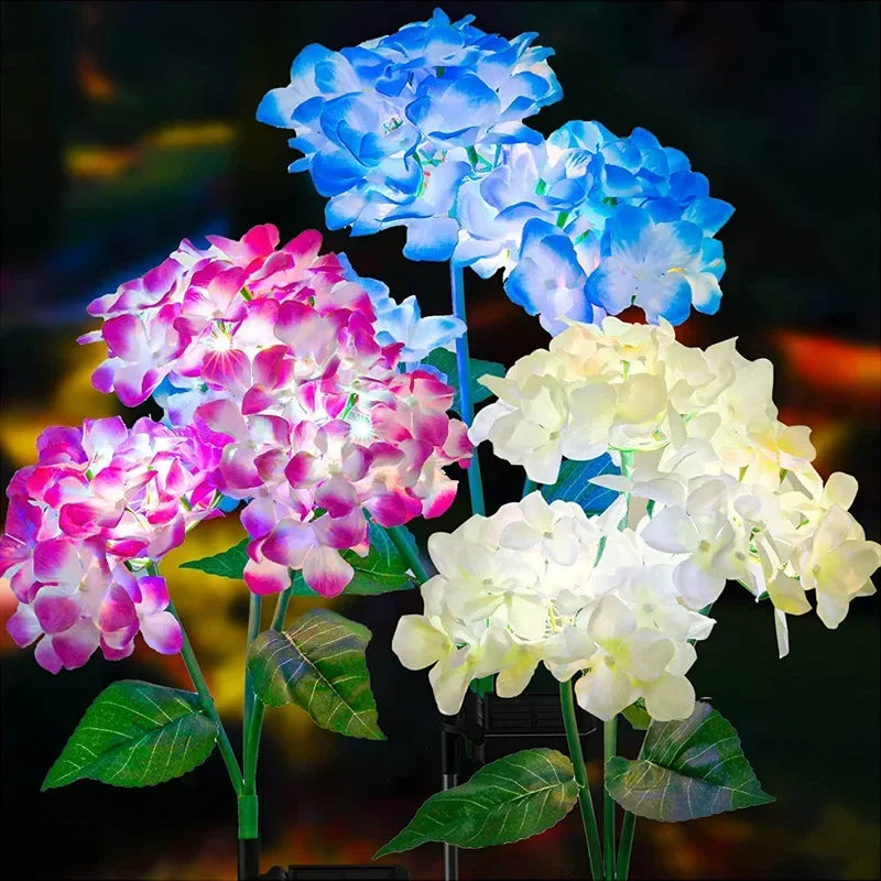 Solar Lights Outdoor Garden Light Waterproof Solar Garden Lights with Hydrangea Flower Lights LED Solar Powered Landscape Lights