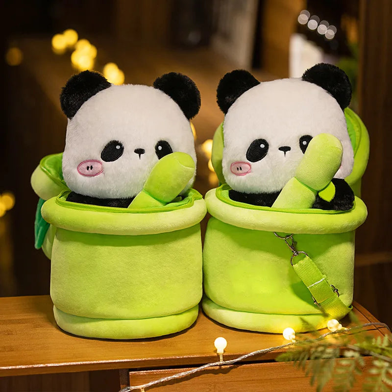2 in 1 Cute Bamboo Panda Plush Toy Kawaii Stuffed Animal  Panda Plushie Doll Pillow