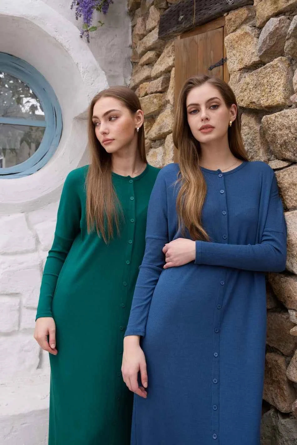 AS SS26 summer loose style button dress comfortable ribbing fabric dress o-neck lady clothes