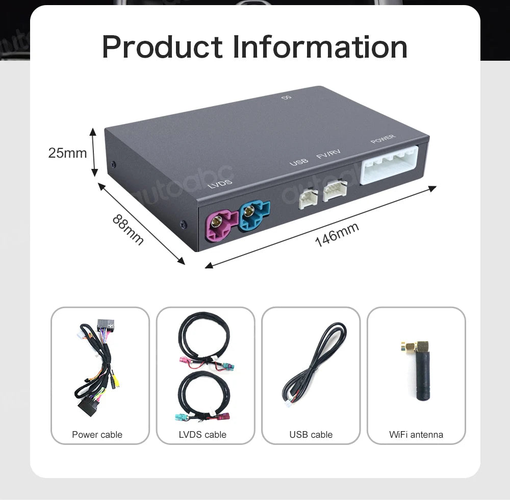 AUTOABC 2025 New For Alfa Romeo Stelvio /Giulia 2017-2019 Wireless CarPlay Android AutoAirPlay Navigation Car Play Functions