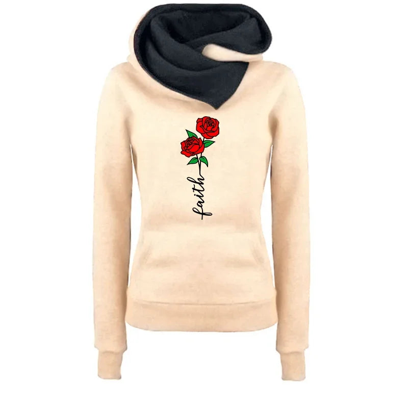 Beautiful flowers Printied Womens Hoodies Casual Versatile Sweatshirts  Jogging Fashion Pullovers Street Hot Sales Tops Clothing