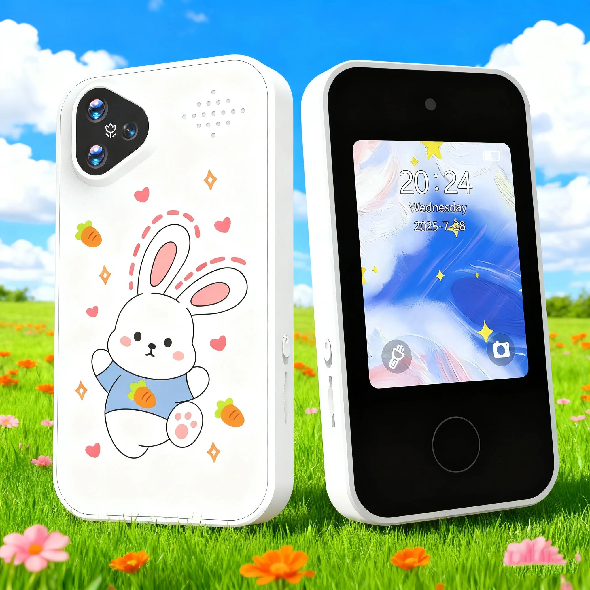 Kids Smart Phone With Dual Camera, 2.8" Touchscreen, 720P IPS Display, Battery, USB-C Charging, 4+ Years Old, Prefer Gift
