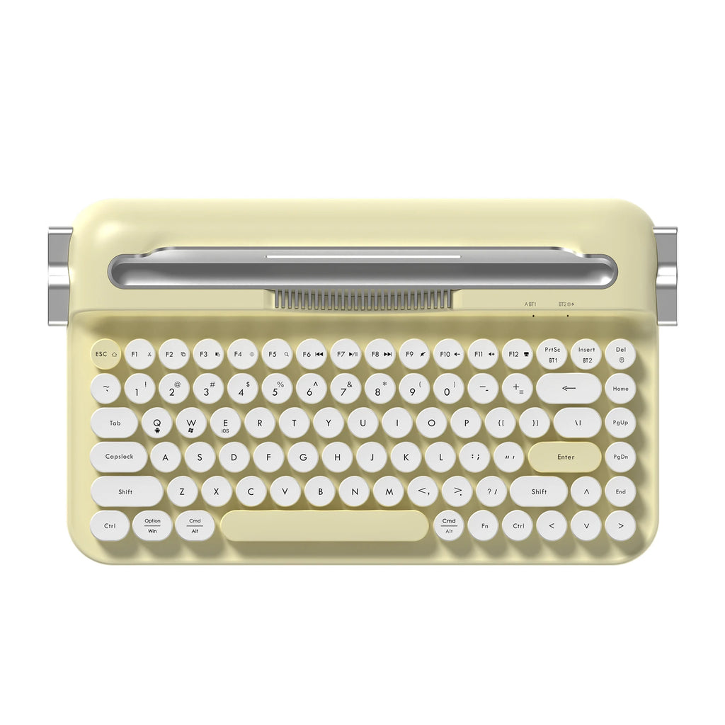 AJAZZ Multl-Device Keyboard Dual Mode 2.4G/Bluetooth5.0 With Card Slot Bracket Position Typewriter Office Membrane Keyboard AF84