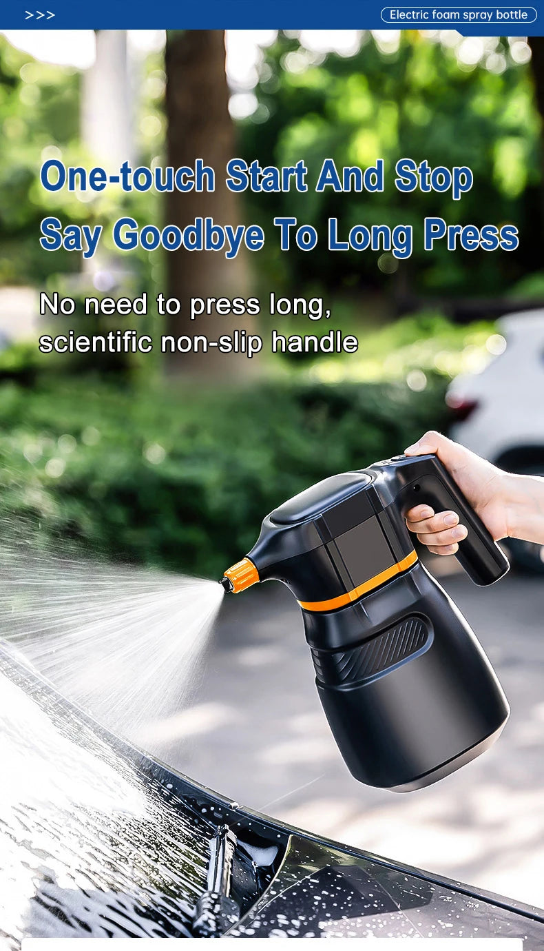2L Electric Foam Sprayer Car Wash Clean Detailing Snow Cannon High Pressure Water Gun Battery Powered for Car Wash Foam Can