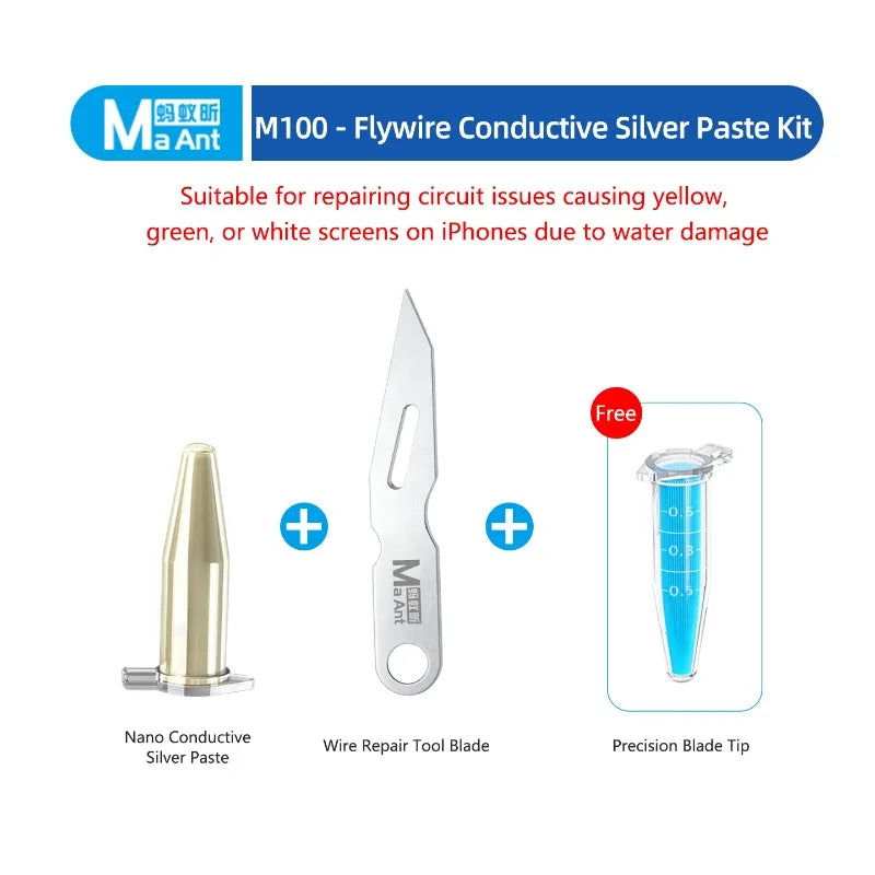 MAANT M100 Conductive Nano Silver Paste Set  for Phone Screen Jump Wire Repair High Conductivity Strong Adhesion
