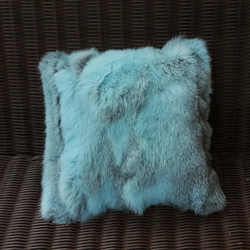Soft and Warm Real Rabbit Fur Patchwork Pillow Case, Free Shipping, CX-D-17, Free Shipping