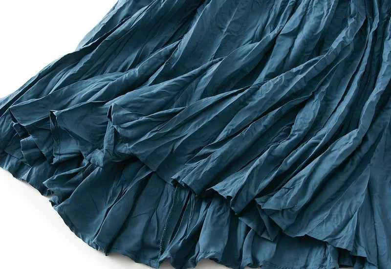 KarSaNy Long Pleated Skirts For Woman High Waist Large Hem White Skirt Summer Women's A Line Maxi Skirts For Women 2026 Long