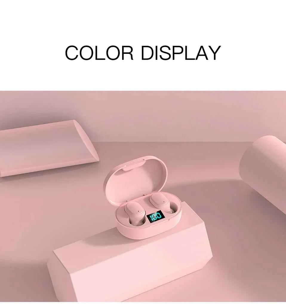 E6S Wireless Bluetooth Headphones with LED Display Deep Bass Stereo Ear Buds with Mic  Wireless Earbuds