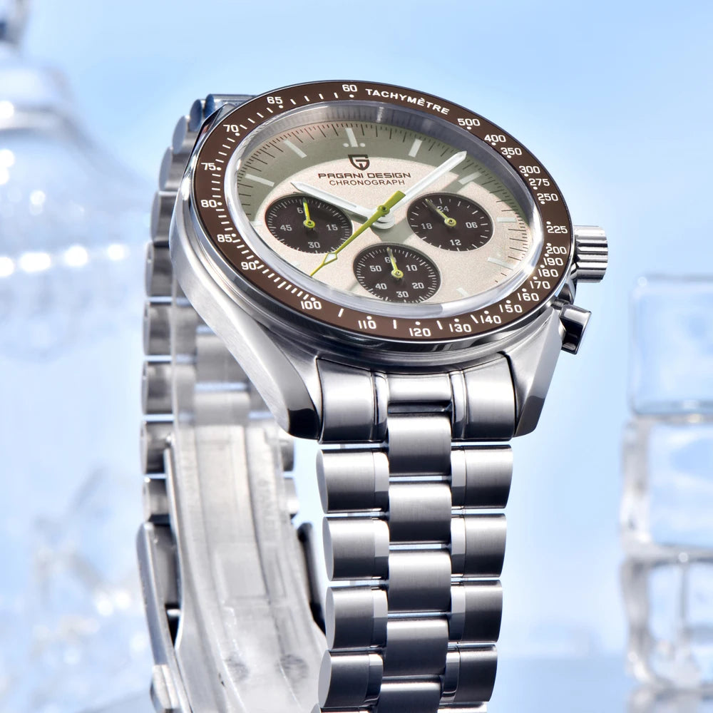 Men's Vintage Quartz Chronograph Watch Sapphire Crystal