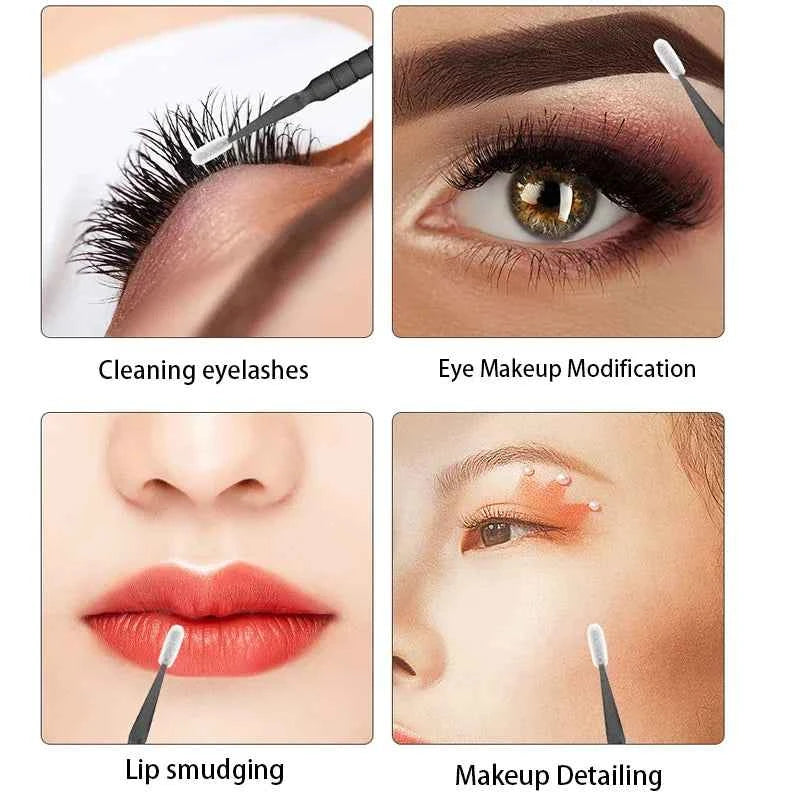500/1000PCS Eyelash Brushes Crystal Swab Microbrushes Eyelash Extension Brush Grafting Lash Removing Applicators Makeup Tool