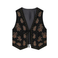 ZERAINS Autumn new women's clothing European and American style bead embroidery suede texture effect vest