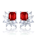 Huitan Gorgeous Women's Earrings with Blue/White Round CZ Luxury Female Earrings for Wedding Engagement Party Brilliant Jewelry