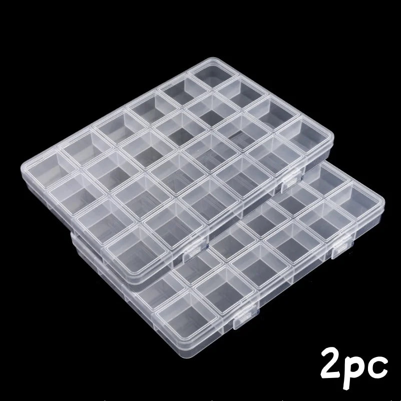 24grids Plastic Storage Box Divide Jewelry Organizer Multifunctional Pills Beads Container Perfect for Earrings Rings Necklaces