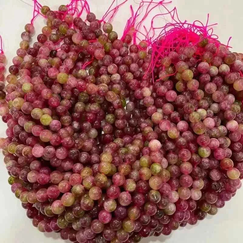 6/8/10mm Loose Optimize Watermelon Tourmaline Crystal Natural Stone Beads for DIY Bracelet Necklace Jewelry Making Beaded Access